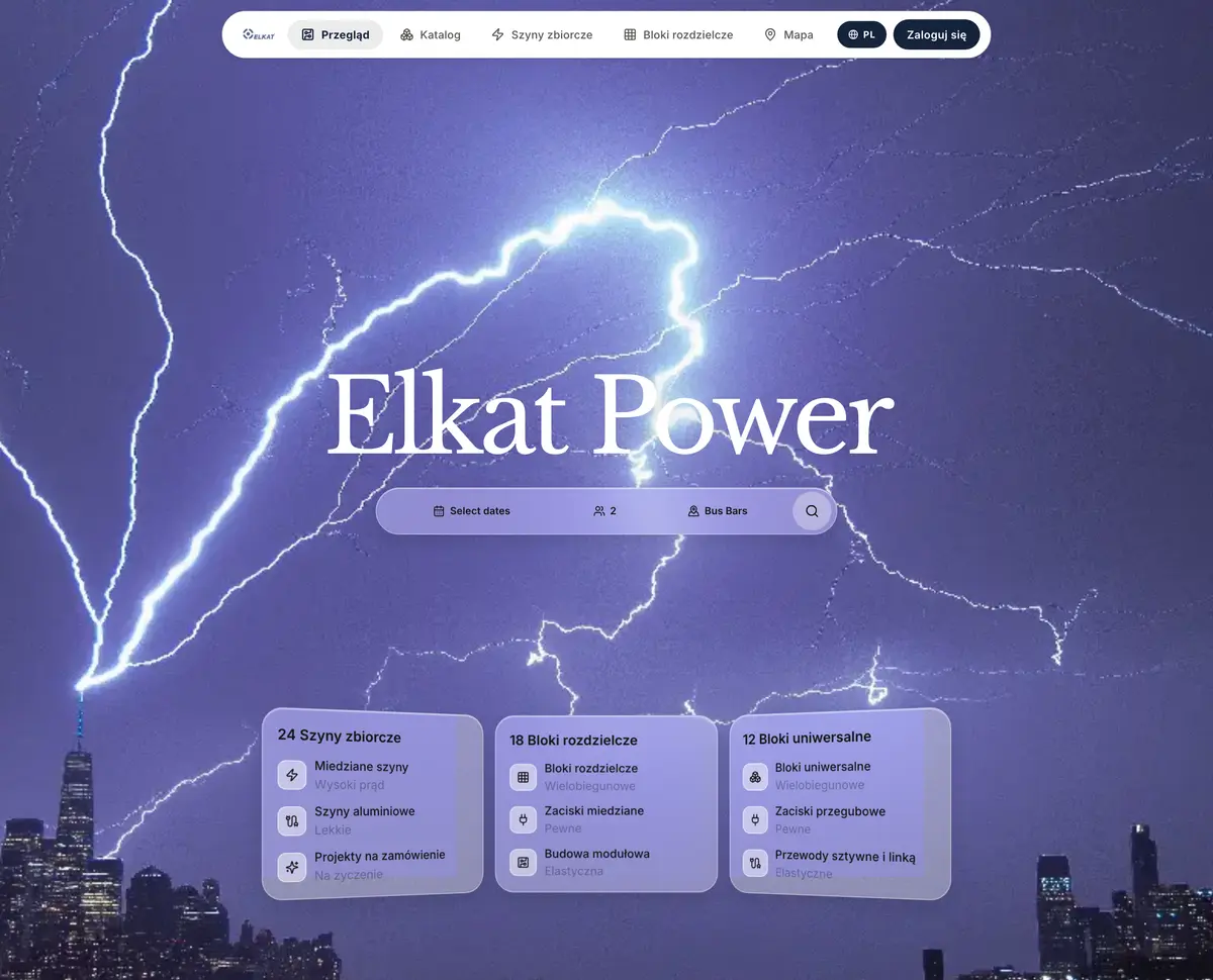 Hero section of the Elkat Power electrical components catalogue
